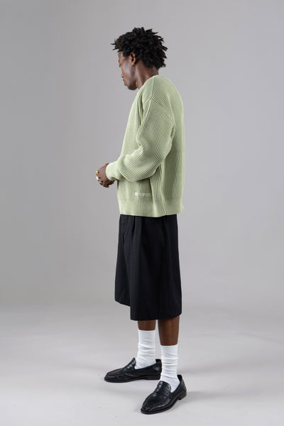 SDY rib knit crewneck - washed olive