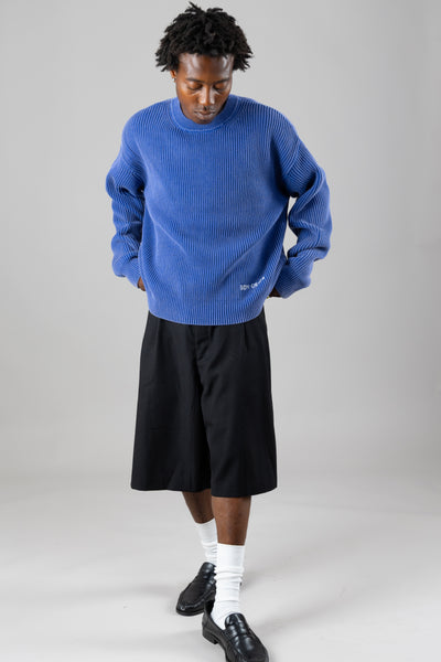SDY rib knit crewneck - washed blue
