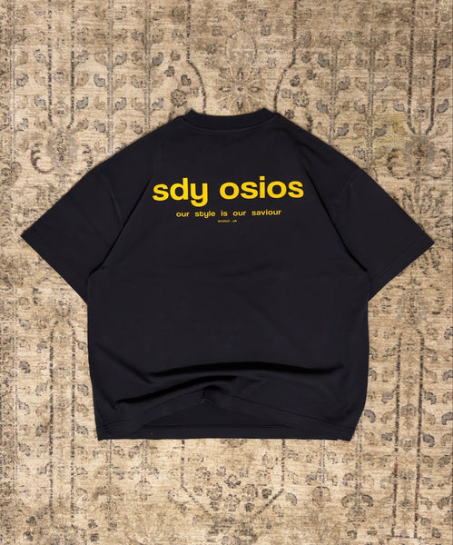 SDY back print  t-shirt navy/yellow