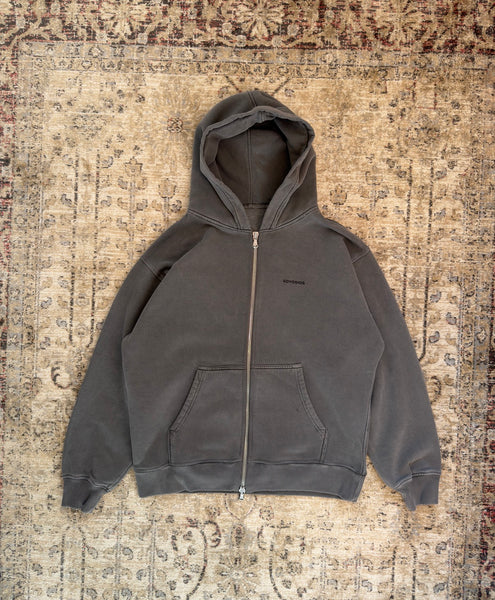 Minimal print hoodie - washed grey