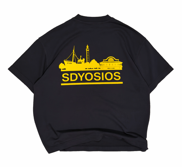Home town T-shirt navy/yellow