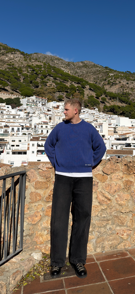 SDY rib knit crewneck - washed blue