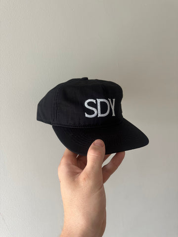 chain stitch cap - black