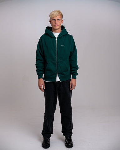 Minimal print hoodie - Green