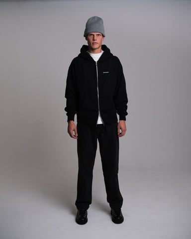 Minimal print hoodie - Black