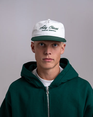 Script ripstop cap - two tone green