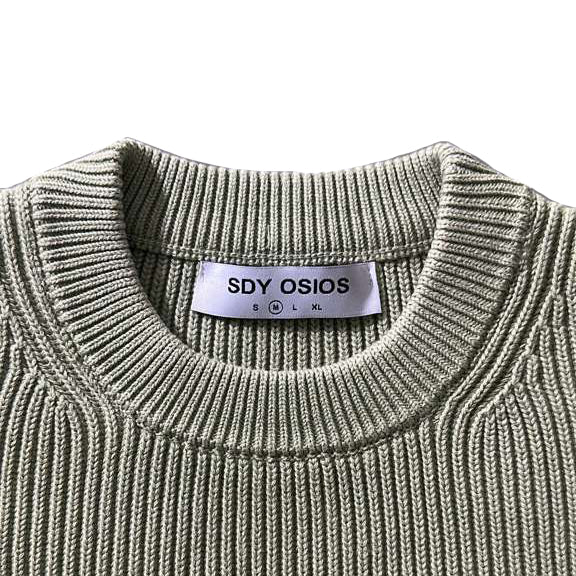 SDY rib knit crewneck - washed olive
